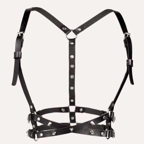 Boutique Accessories - PU Leather Waist Studded Body Harness Strap Belt